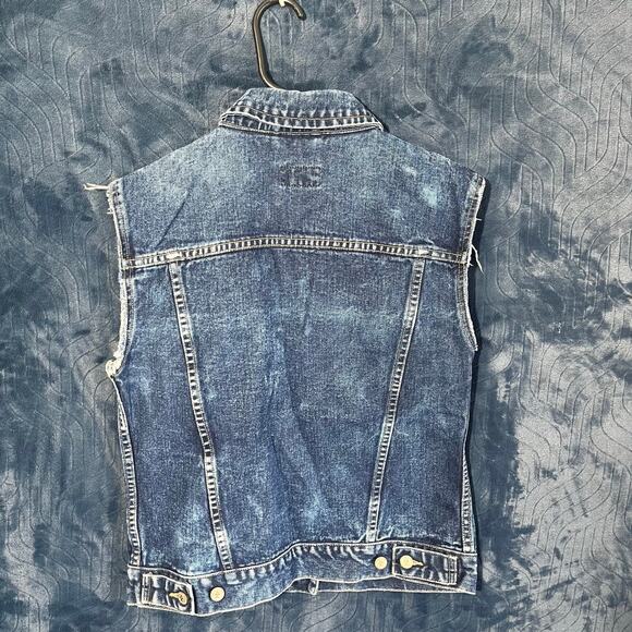 Vintage Y2K Arizona The Original Blue Denim Jean Trucker Vest Womans Size Small - Picture 4 of 4